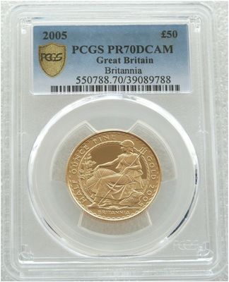 2005 Britannia £50 Gold Proof 1/2oz Coin PCGS PR70 DCAM