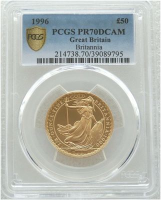 1996 Britannia £50 Gold Proof 1/2oz Coin PCGS PR70 DCAM - Mintage 483 1996 Britannia £50 Gold Proof 1/2oz Coin PCGS PR70 DCAM - Mintage 483