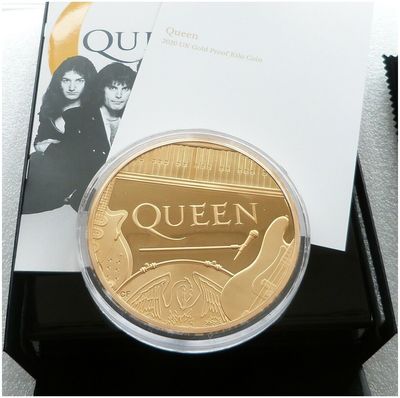 2020 Music Legends Queen £1000 Gold Proof Kilo Coin Box Coa 2020 Music Legends Queen £1000 Gold Proof Kilo Coin Box Coa