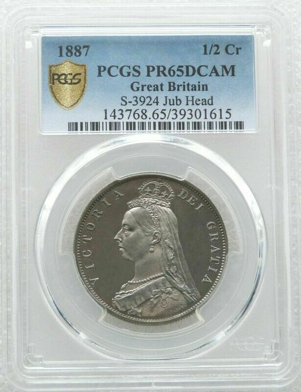 1887 Victoria Jubilee Head Half Crown Silver Proof Coin PCGS PR65 DCAM 1887 Victoria Jubilee Head Half Crown Silver Proof Coin PCGS PR65 DCAM