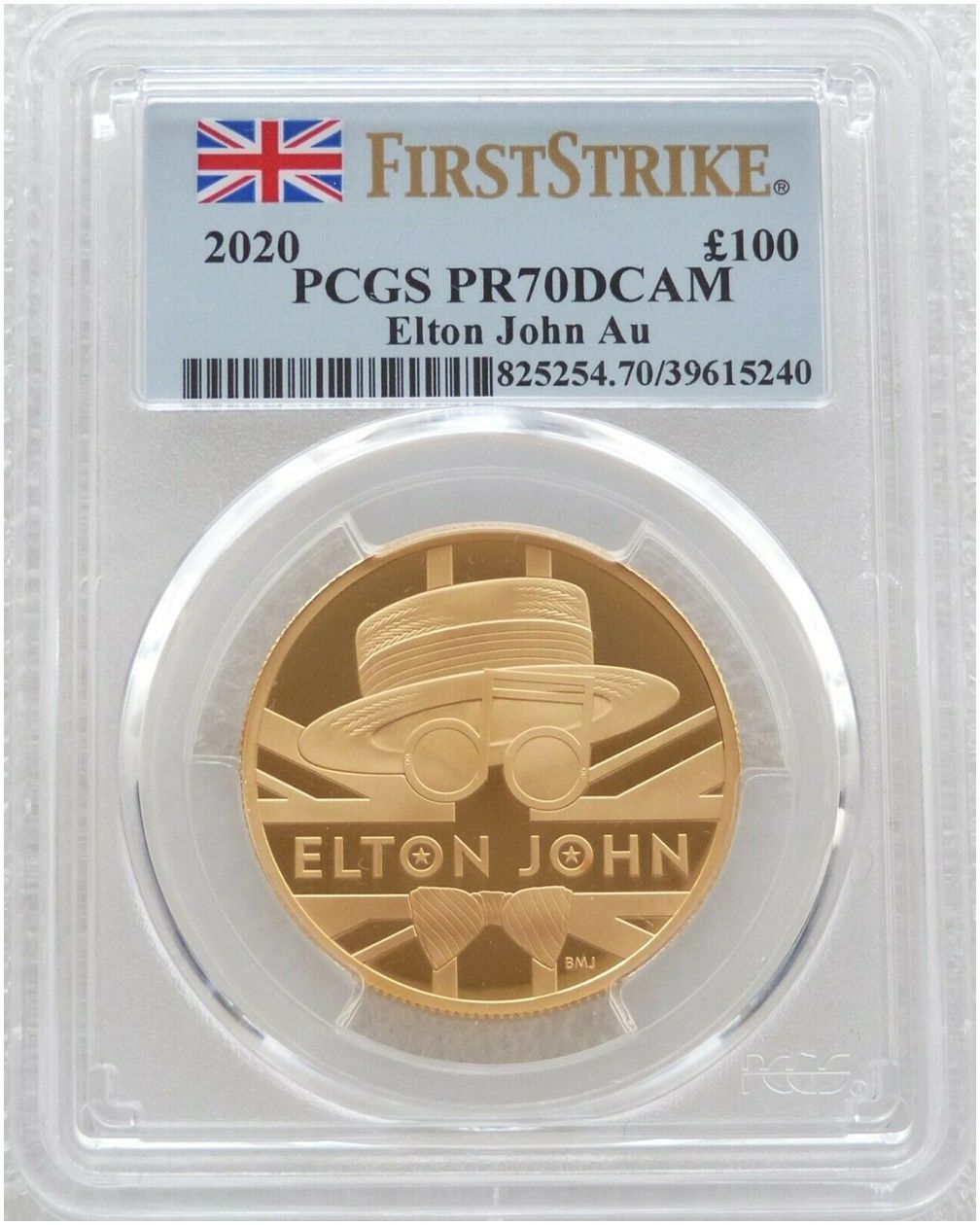 2020 Music Legends Elton John £100 Gold Proof 1oz Coin PCGS PR70 DCAM First Strike - Pop 2