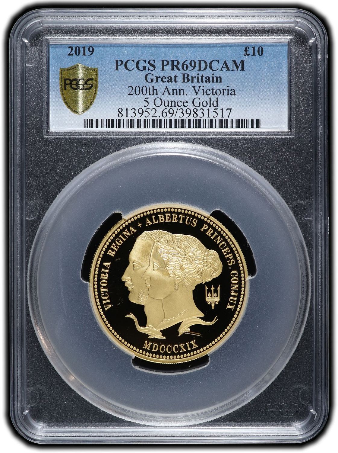 2019 Birth of Queen Victoria £10 Gold Proof 5oz Coin PCGS PR69 DCAM