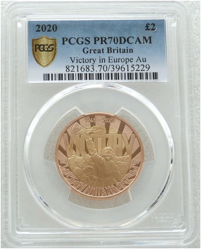 2020 VE-Day £2 Gold Proof Coin PCGS PR70 DCAM 2020 VE-Day £2 Gold Proof Coin PCGS PR70 DCAM