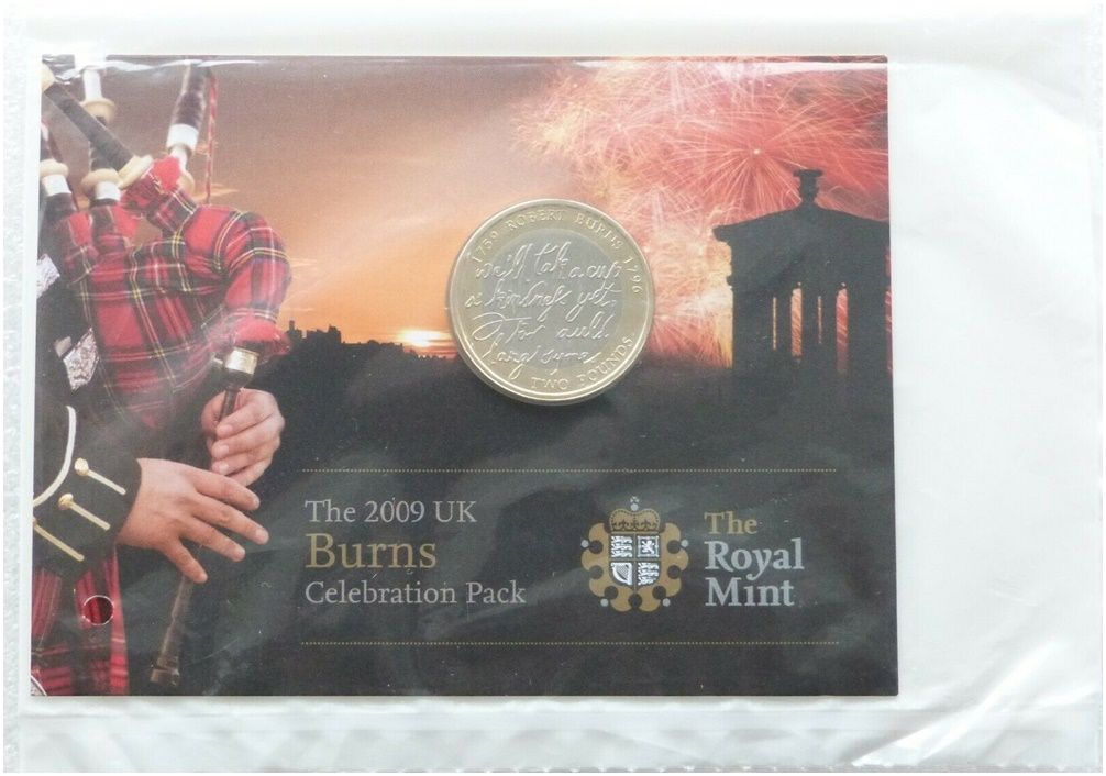 2009 Robert Burns £2 Brilliant Uncirculated Coin Pack Sealed