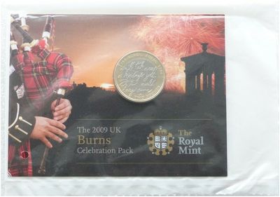 2009 Robert Burns £2 Brilliant Uncirculated Coin Pack Sealed