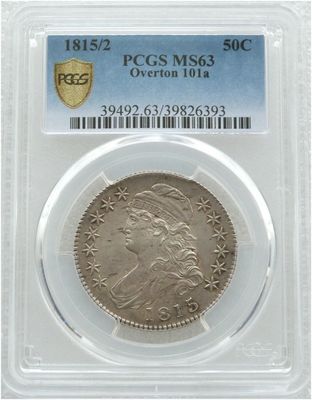 1815/2 American Capped Bust 50c Half Dollar Silver Coin PCGS MS63 Overton 101a 1815/2 American Capped Bust 50c Half Dollar Silver Coin PCGS MS63 Overton 101a