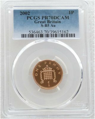 2002 Golden Jubilee Portcullis 1p Gold Proof Coin PCGS PR70 DCAM