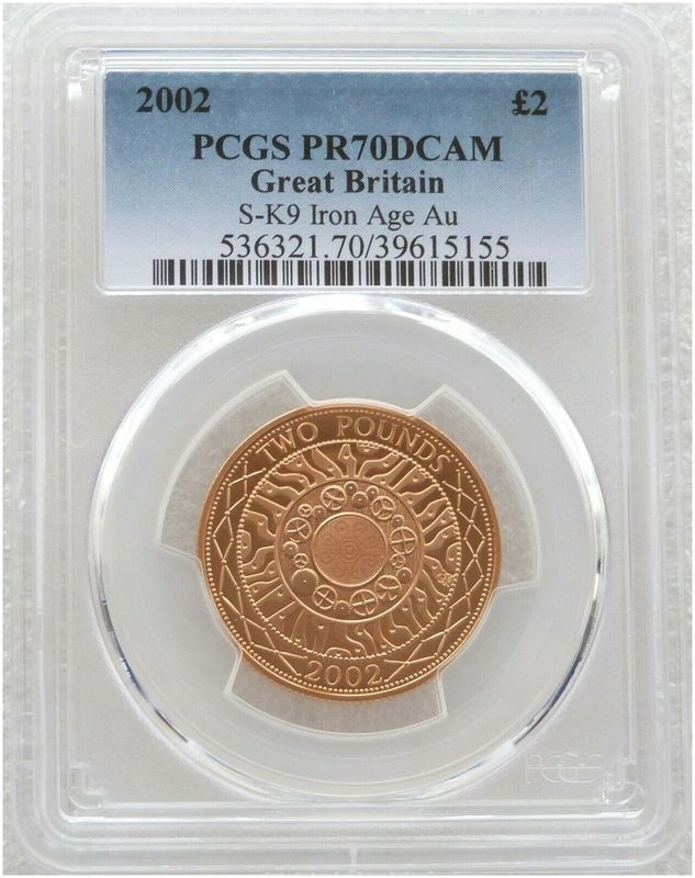 2002 Golden Jubilee Shoulders of Giants £2 Gold Proof Coin PCGS PR70 DCAM 2002 Golden Jubilee Shoulders of Giants £2 Gold Proof Coin PCGS PR70 DCAM