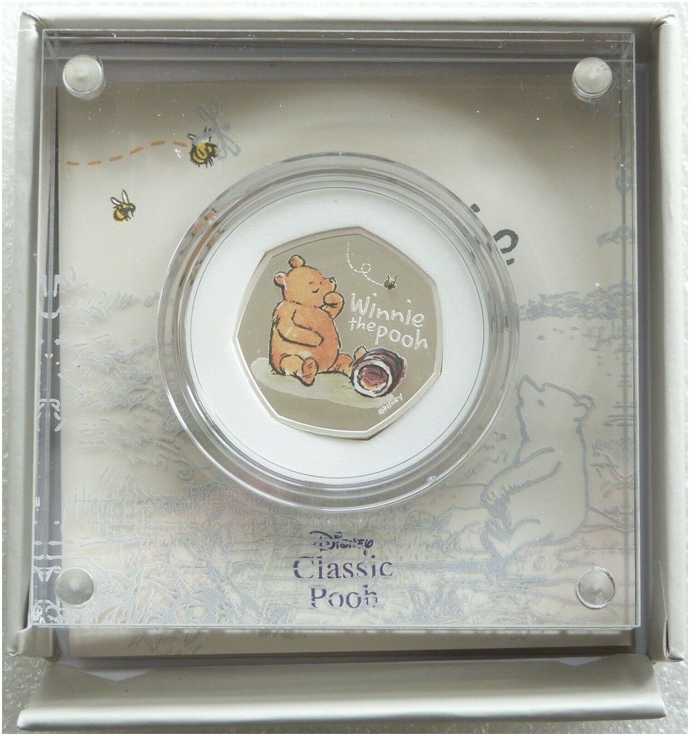 2020 Winnie the Pooh 50p Silver Proof Coin Box Coa 2020 Winnie the Pooh 50p Silver Proof Coin Box Coa