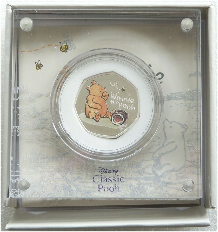 2020 Winnie the Pooh 50p Silver Proof Coin Box Coa 2020 Winnie the Pooh 50p Silver Proof Coin Box Coa