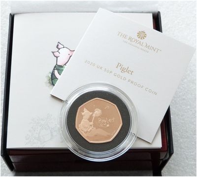 2020 Winnie the Pooh Piglet 50p Gold Proof Coin Box Coa 2020 Winnie the Pooh Piglet 50p Gold Proof Coin Box Coa