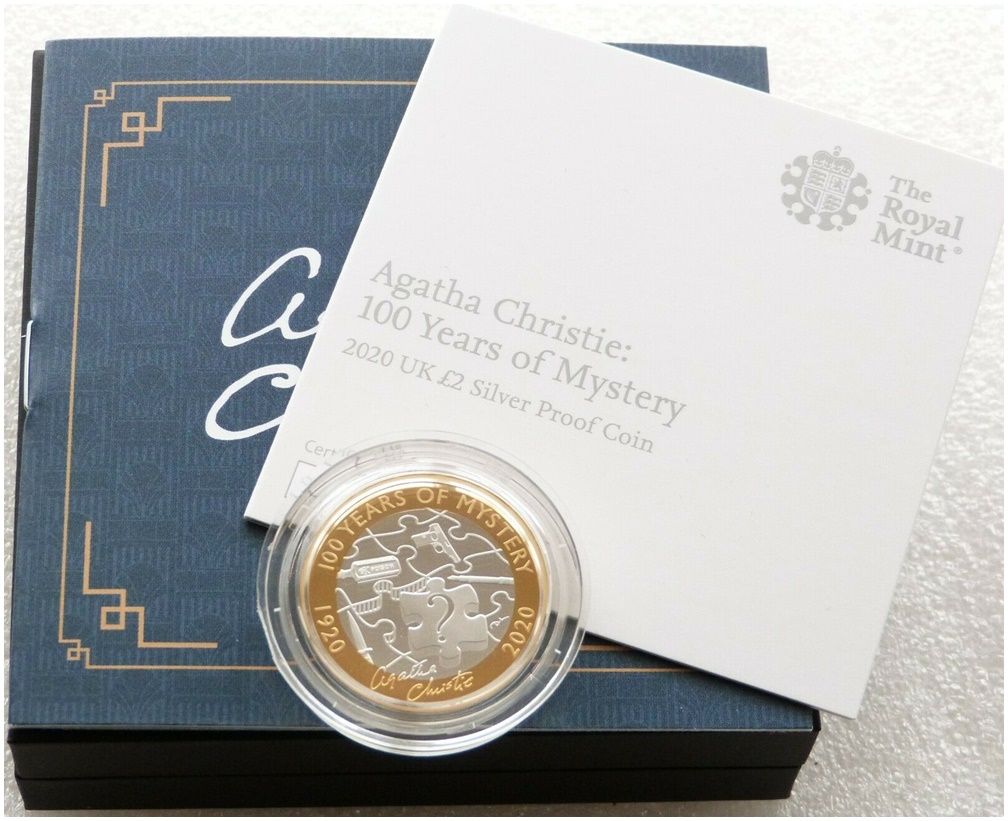 2020 Agatha Christie £2 Silver Proof Coin Box Coa 2020 Agatha Christie £2 Silver Proof Coin Box Coa