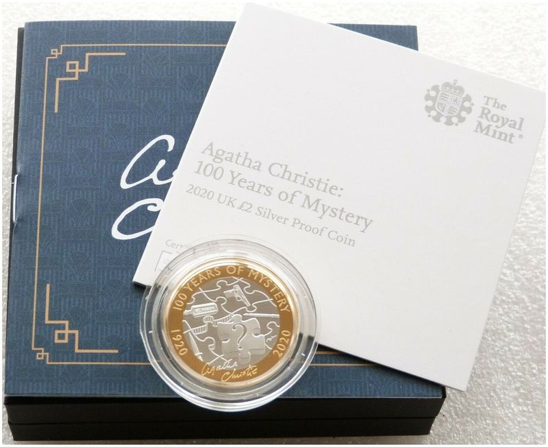 2020 Agatha Christie £2 Silver Proof Coin Box Coa
