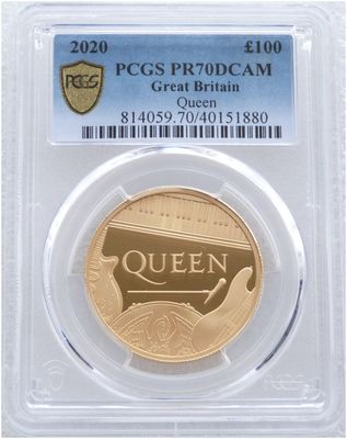 2020 Music Legends Queen £100 Gold Proof 1oz Coin PCGS PR70 DCAM 2020 Music Legends Queen £100 Gold Proof 1oz Coin PCGS PR70 DCAM