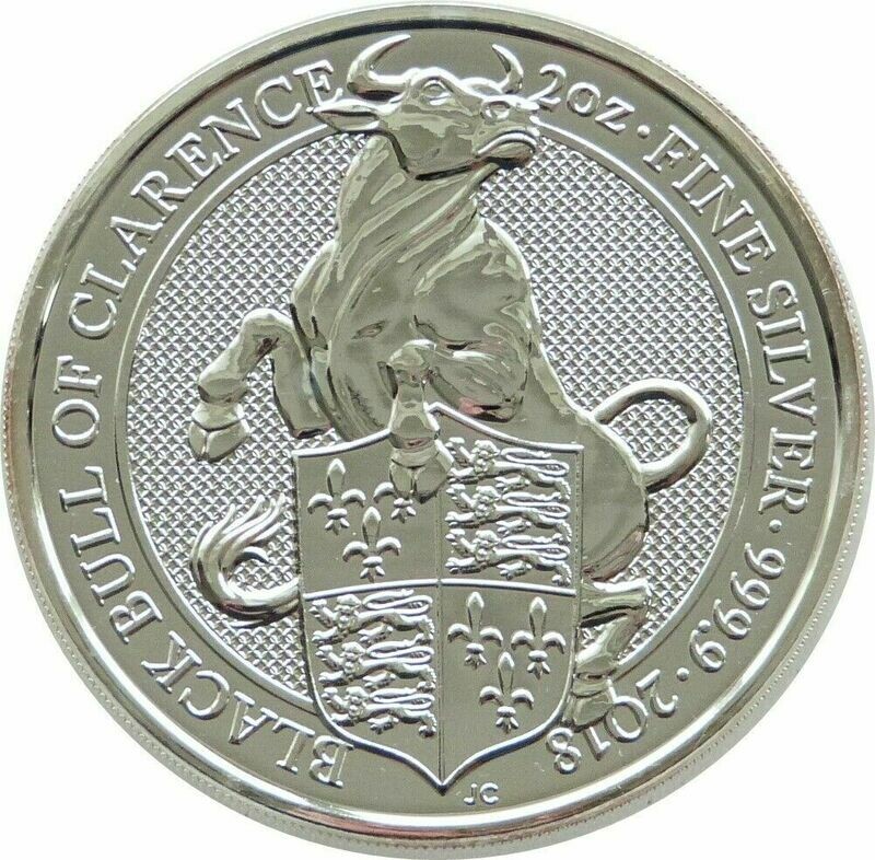 2018 Queen's Beasts Black Bull of Clarence £5 Silver 2oz Coin 2018 Queen's Beasts Black Bull of Clarence £5 Silver 2oz Coin
