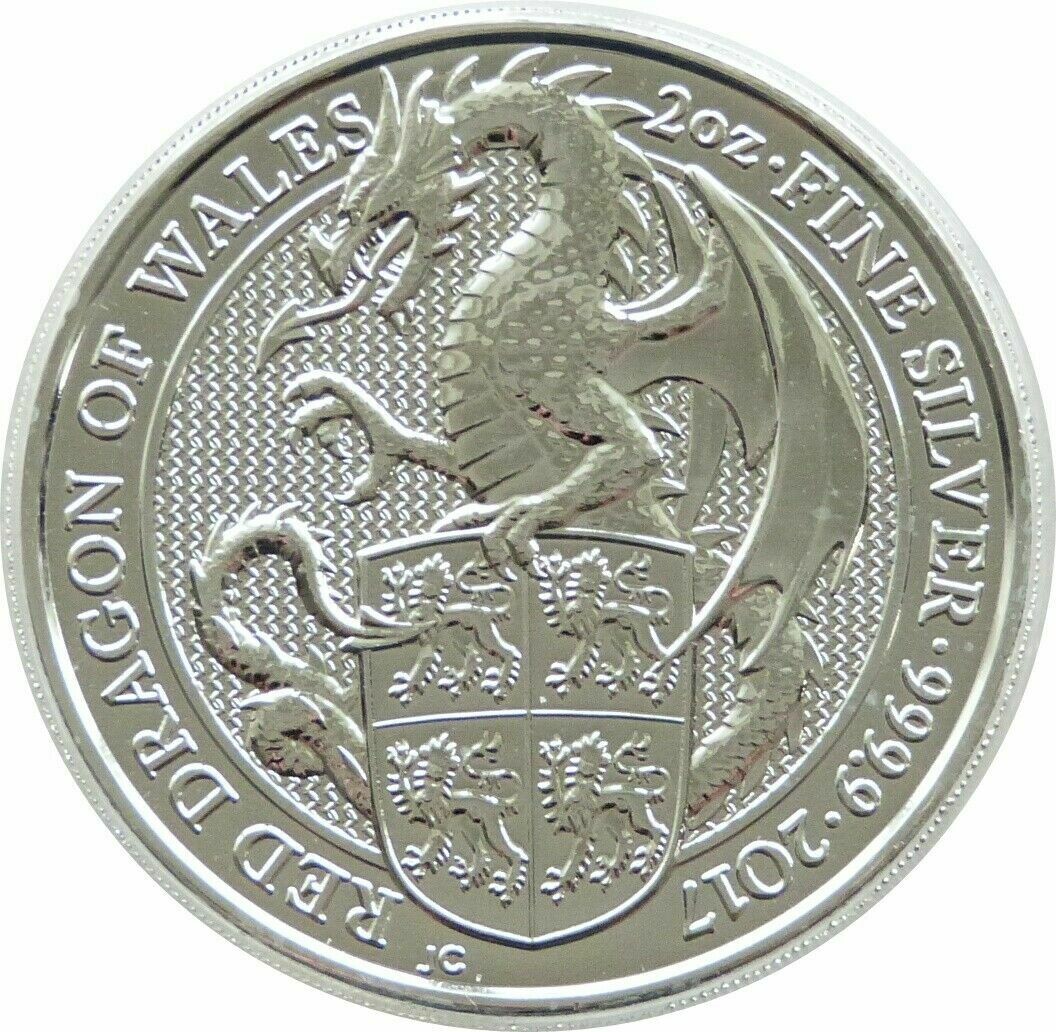 2017 Queen's Beasts Red Dragon of Wales £5 Silver 2oz Coin 2017 Queen's Beasts Red Dragon of Wales £5 Silver 2oz Coin