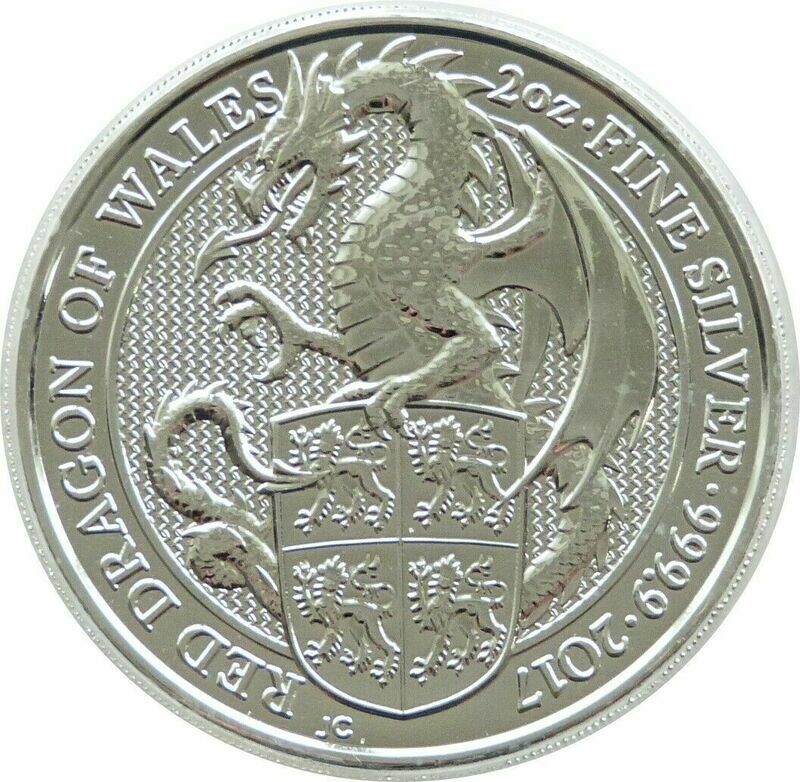 2017 Queen's Beasts Red Dragon of Wales £5 Silver 2oz Coin 2017 Queen's Beasts Red Dragon of Wales £5 Silver 2oz Coin