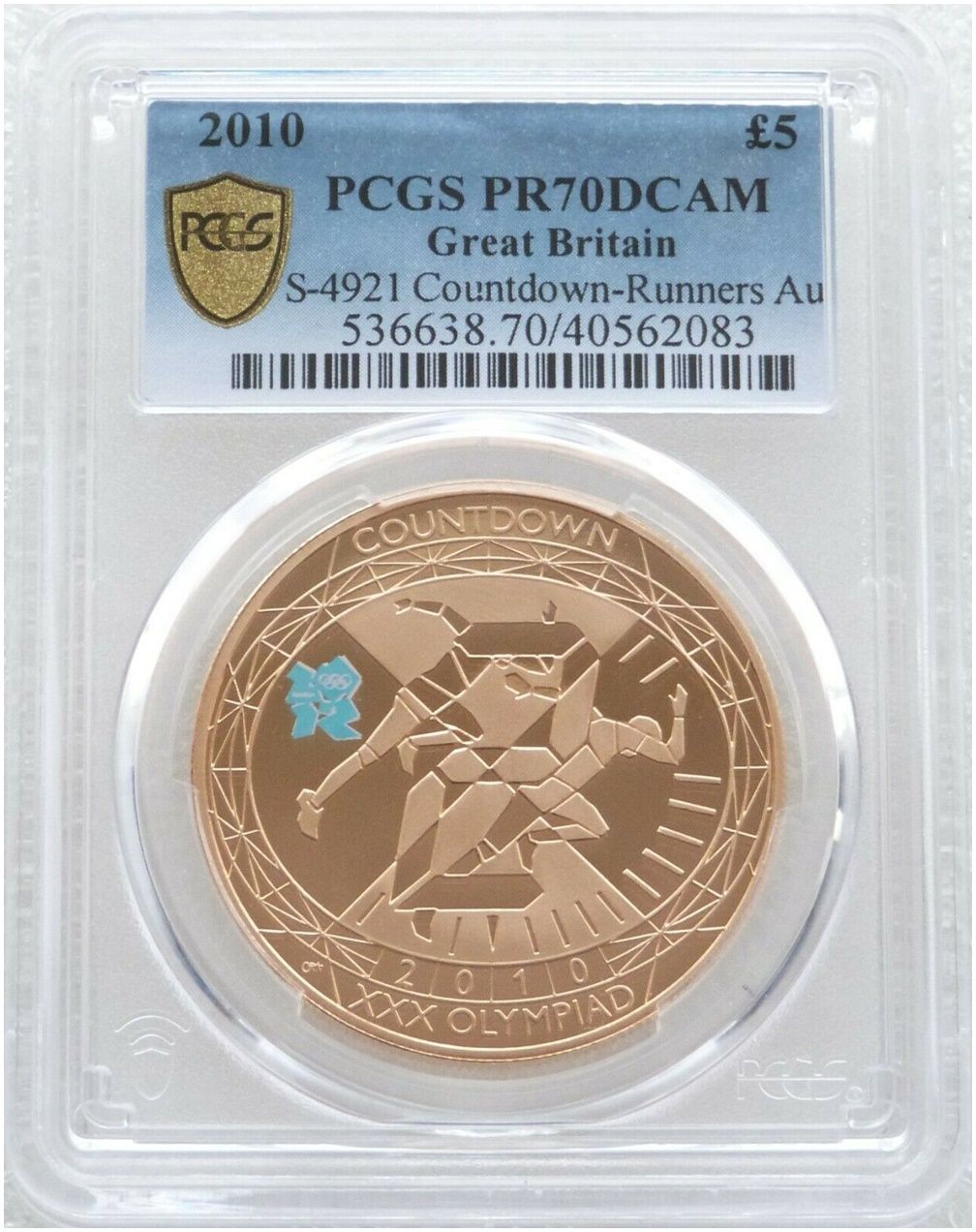 2010 London Olympic Games Countdown £5 Five Pound Gold Proof Coin PCGS PR70 DCAM