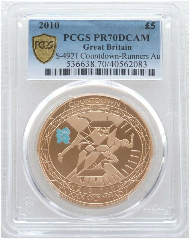 2010 London Olympic Games Countdown £5 Five Pound Gold Proof Coin PCGS PR70 DCAM