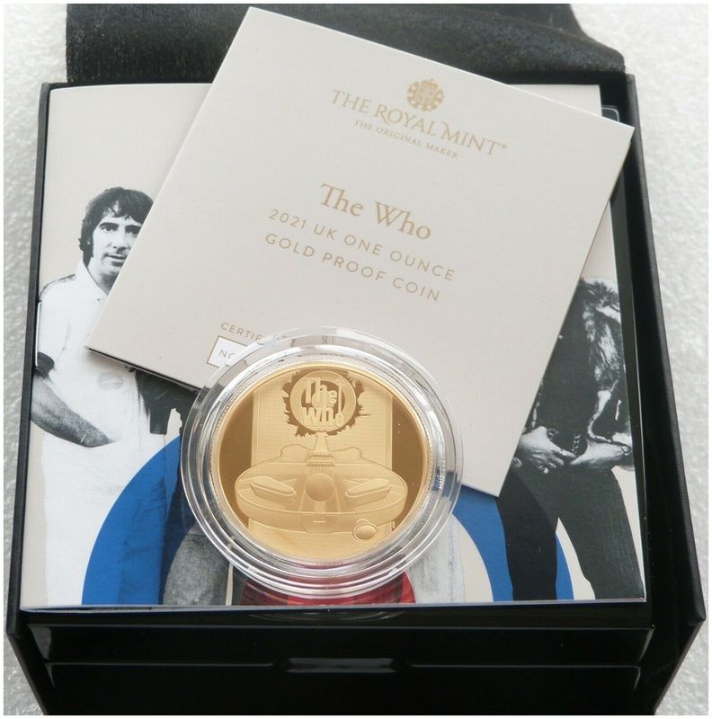 2021 Music Legends The Who £100 Gold Proof 1oz Coin Box Coa 2021 Music Legends The Who £100 Gold Proof 1oz Coin Box Coa