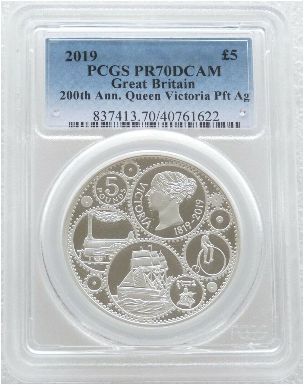 2019 Birth of Queen Victoria Piedfort £5 Silver Proof Coin PCGS PR70 DCAM 2019 Birth of Queen Victoria Piedfort £5 Silver Proof Coin PCGS PR70 DCAM