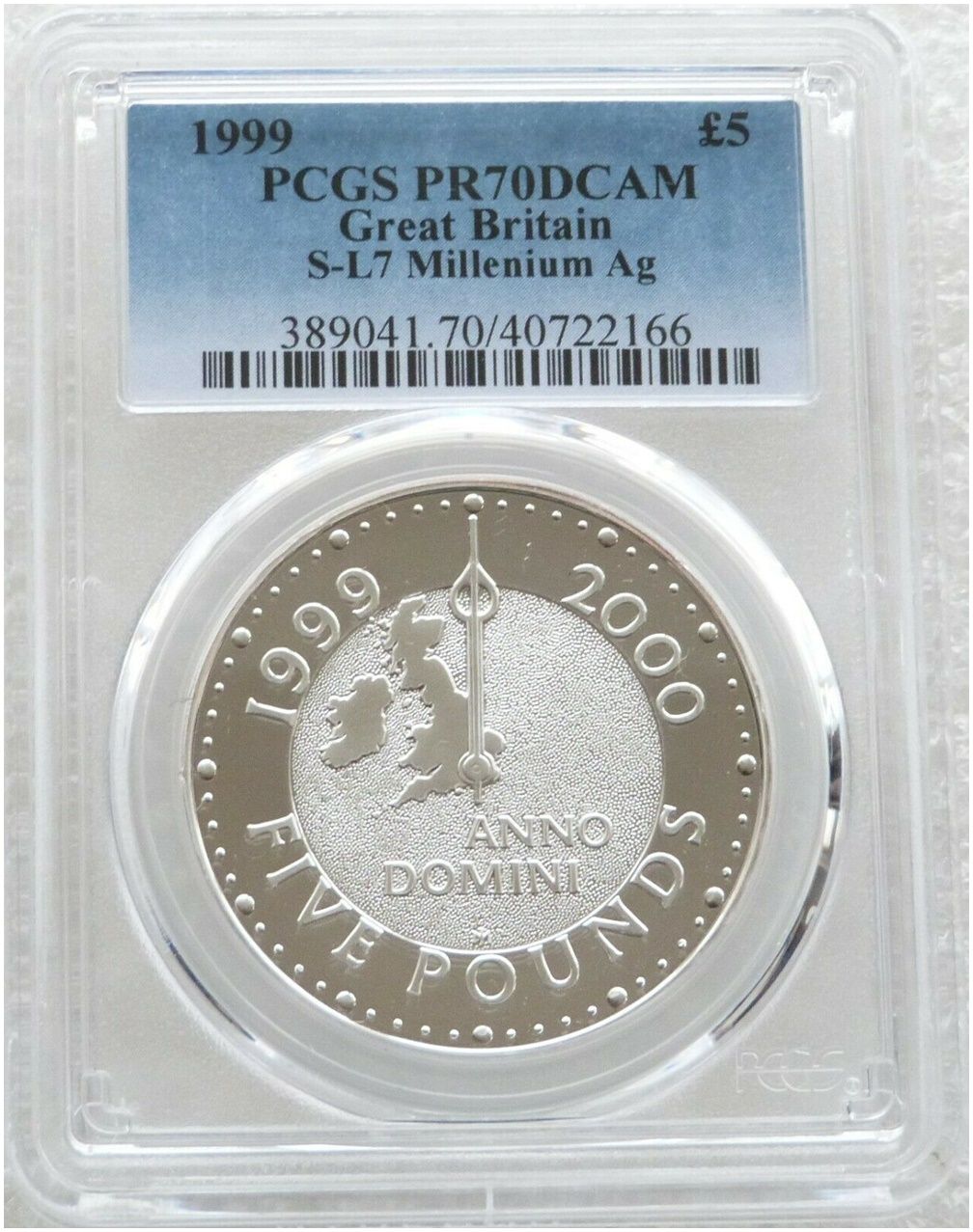 1999 Millennium Anno Domini £5 Silver Proof Coin PCGS PR70 DCAM