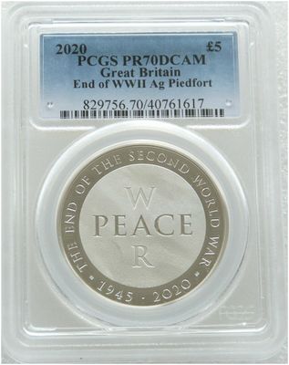 2020 End of Second World War Piedfort £5 Silver Proof Coin PCGS PR70 DCAM 2020 End of Second World War Piedfort £5 Silver Proof Coin PCGS PR70 DCAM