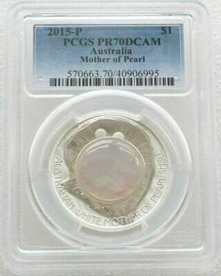 2015 Australia Mother of Pearl $1 Silver Proof 1oz Coin PCGS PR70 DCAM 2015 Australia Mother of Pearl $1 Silver Proof 1oz Coin PCGS PR70 DCAM