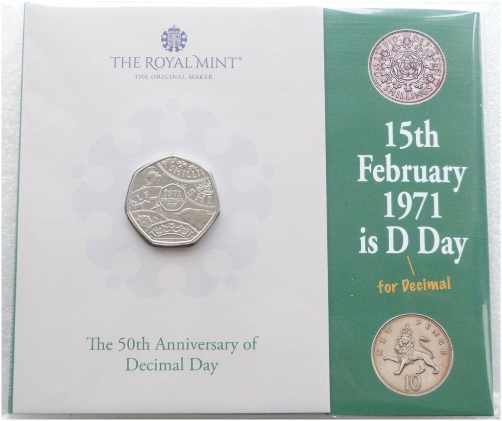 2021 Decimal Day 50p Brilliant Uncirculated Coin Pack Sealed