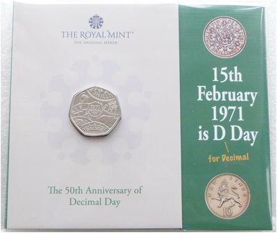 2021 Decimal Day 50p Brilliant Uncirculated Coin Pack Sealed