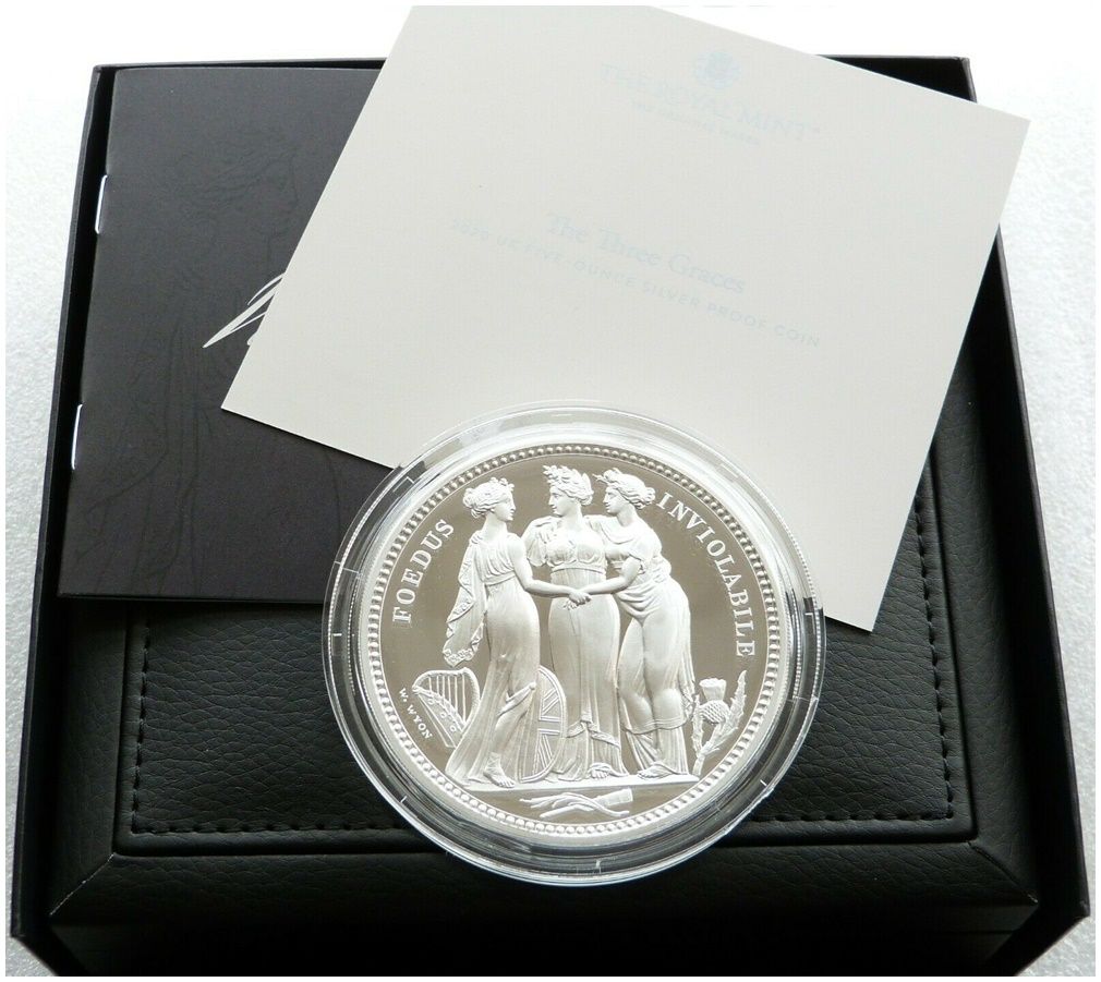 2020 Great Engravers Three Graces £10 Silver Proof 5oz Coin Box Coa 2020 Great Engravers Three Graces £10 Silver Proof 5oz Coin Box Coa
