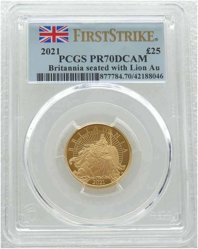 2021 Britannia £25 Gold Proof 1/4oz Coin PCGS PR70 DCAM First Strike 2021 Britannia £25 Gold Proof 1/4oz Coin PCGS PR70 DCAM First Strike