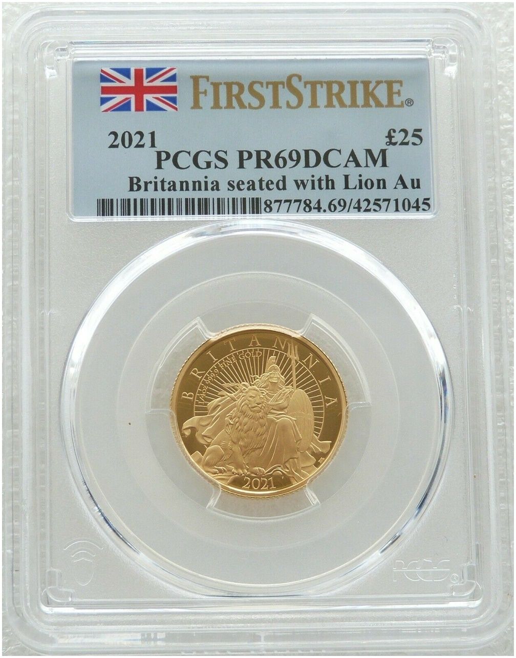 2021 Britannia £25 Gold Proof 1/4oz Coin PCGS PR69 DCAM First Strike 2021 Britannia £25 Gold Proof 1/4oz Coin PCGS PR69 DCAM First Strike