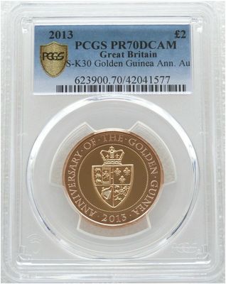 2013 Spade Guinea £2 Gold Proof Coin PCGS PR70 DCAM 2013 Spade Guinea £2 Gold Proof Coin PCGS PR70 DCAM