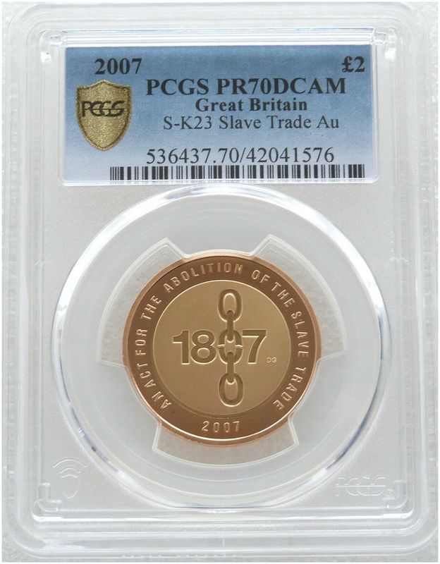 2007 Abolition of the Slave Trade £2 Gold Proof Coin PCGS PR70 DCAM 2007 Abolition of the Slave Trade £2 Gold Proof Coin PCGS PR70 DCAM