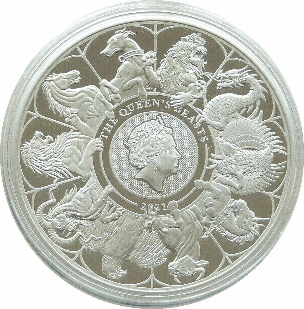 2021 Queen's Beasts Completer £2 Silver Proof 1oz Coin Box Coa 2021 Queen's Beasts Completer £2 Silver Proof 1oz Coin Box Coa