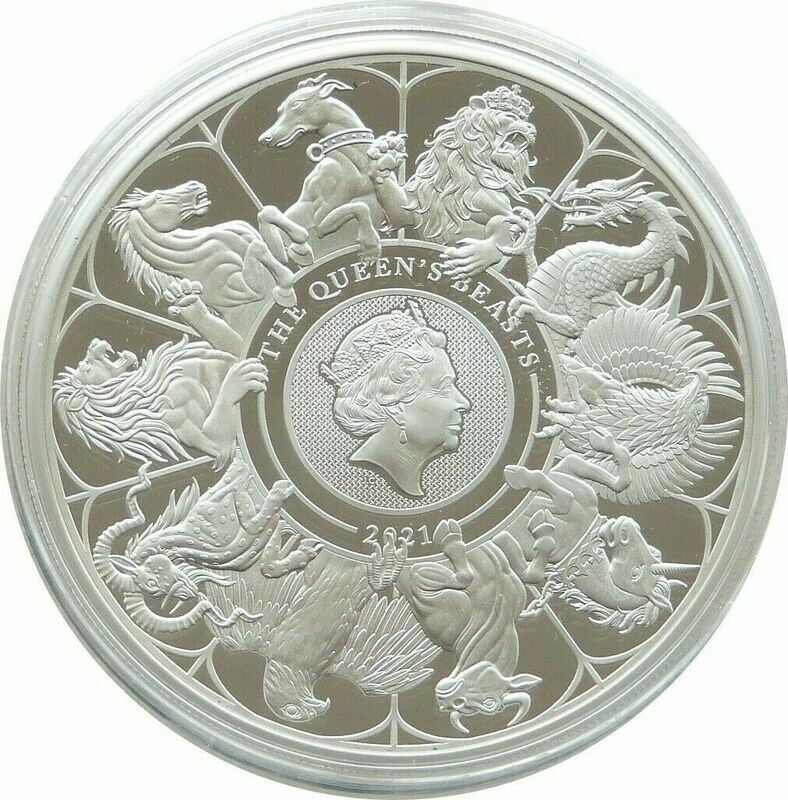2021 Queen's Beasts Completer £2 Silver Proof 1oz Coin Box Coa 2021 Queen's Beasts Completer £2 Silver Proof 1oz Coin Box Coa