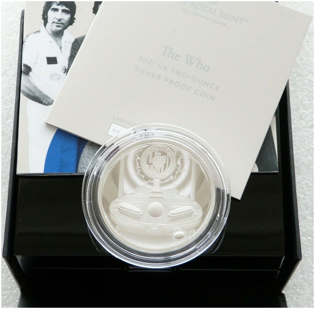 2021 Music Legends The Who £5 Silver Proof 2oz Coin Box Coa 2021 Music Legends The Who £5 Silver Proof 2oz Coin Box Coa