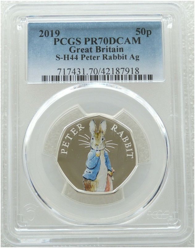 2019 Peter Rabbit 50p Silver Proof Coin PCGS PR70 DCAM