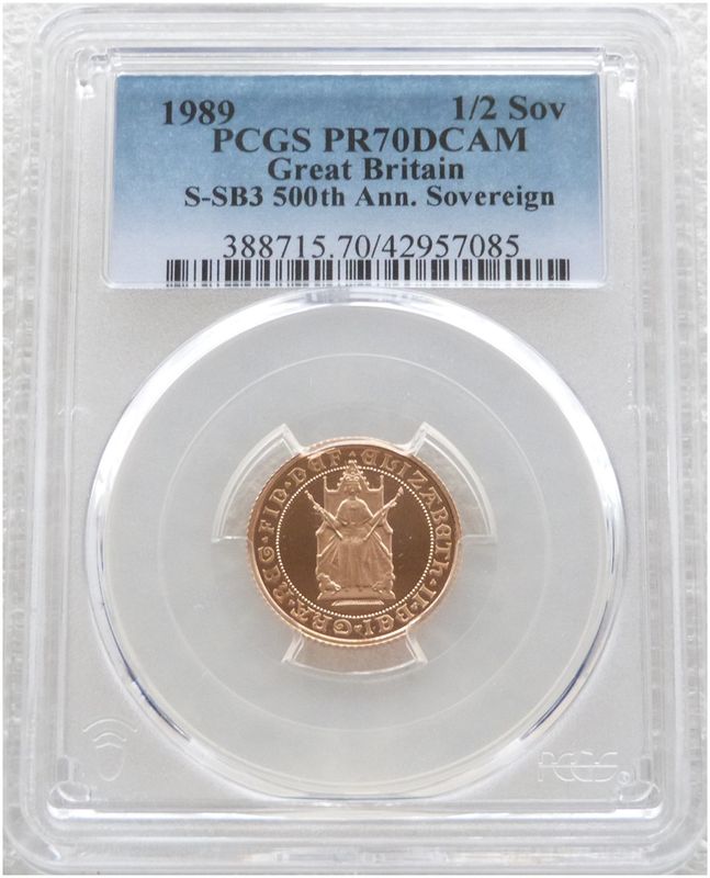 1989 Tudor Rose Half Sovereign Gold Proof Coin PCGS PR70 DCAM 1989 Tudor Rose Half Sovereign Gold Proof Coin PCGS PR70 DCAM