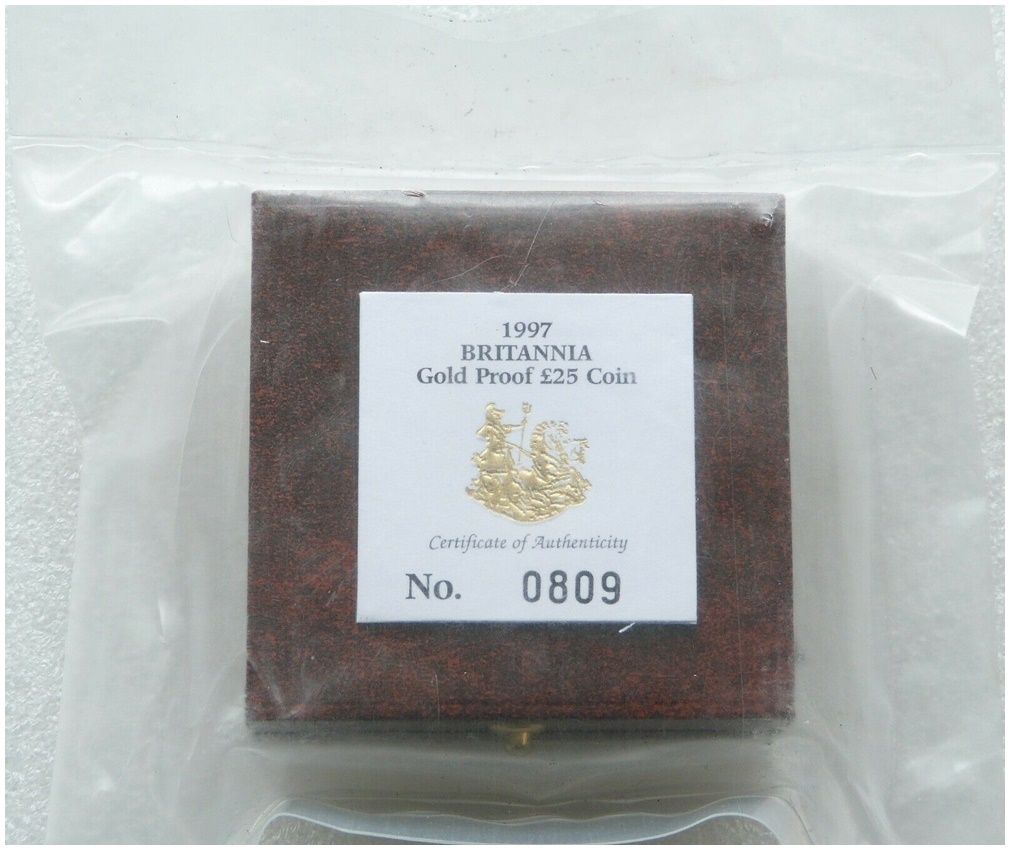 1997 Britannia £25 Gold Proof 1/4oz Coin Box Coa Sealed