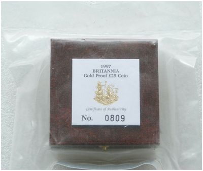 1997 Britannia £25 Gold Proof 1/4oz Coin Box Coa Sealed