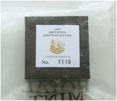 1997 Britannia £10 Gold Proof 1/10oz Coin Box Coa Sealed