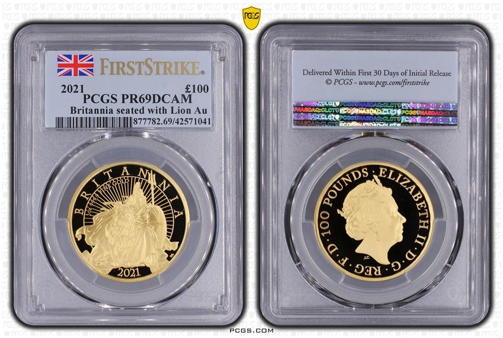 2021 Britannia £100 Gold Proof 1oz Coin PCGS PR69 DCAM FS