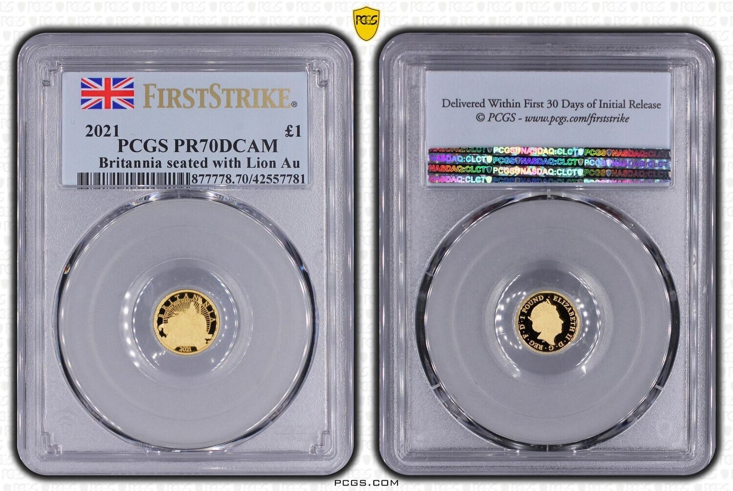 2021 Britannia £1 Gold Proof 1/20oz Coin PCGS PR70 DCAM First Strike 2021 Britannia £1 Gold Proof 1/20oz Coin PCGS PR70 DCAM First Strike