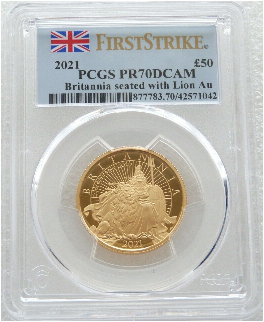 2021 Britannia £50 Gold Proof 1/2oz Coin PCGS PR70 DCAM First Strike