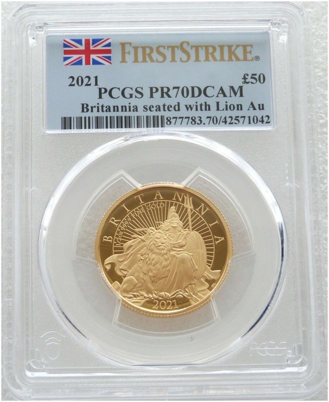 2021 Britannia £50 Gold Proof 1/2oz Coin PCGS PR70 DCAM First Strike