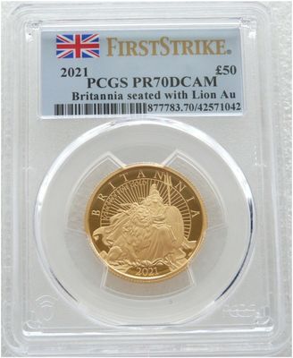 2021 Britannia £50 Gold Proof 1/2oz Coin PCGS PR70 DCAM First Strike