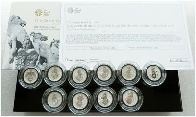2021 Queen's Beasts 50p Silver Proof 10 Coin Set Box Coa 2021 Queen's Beasts 50p Silver Proof 10 Coin Set Box Coa