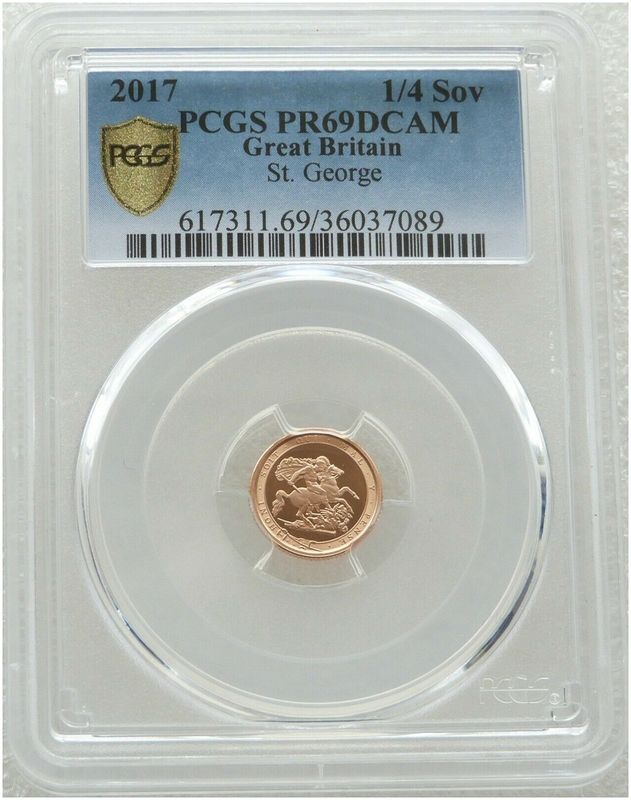 2017 Pistrucci Quarter Sovereign Gold Proof Coin PCGS PR69 DCAM